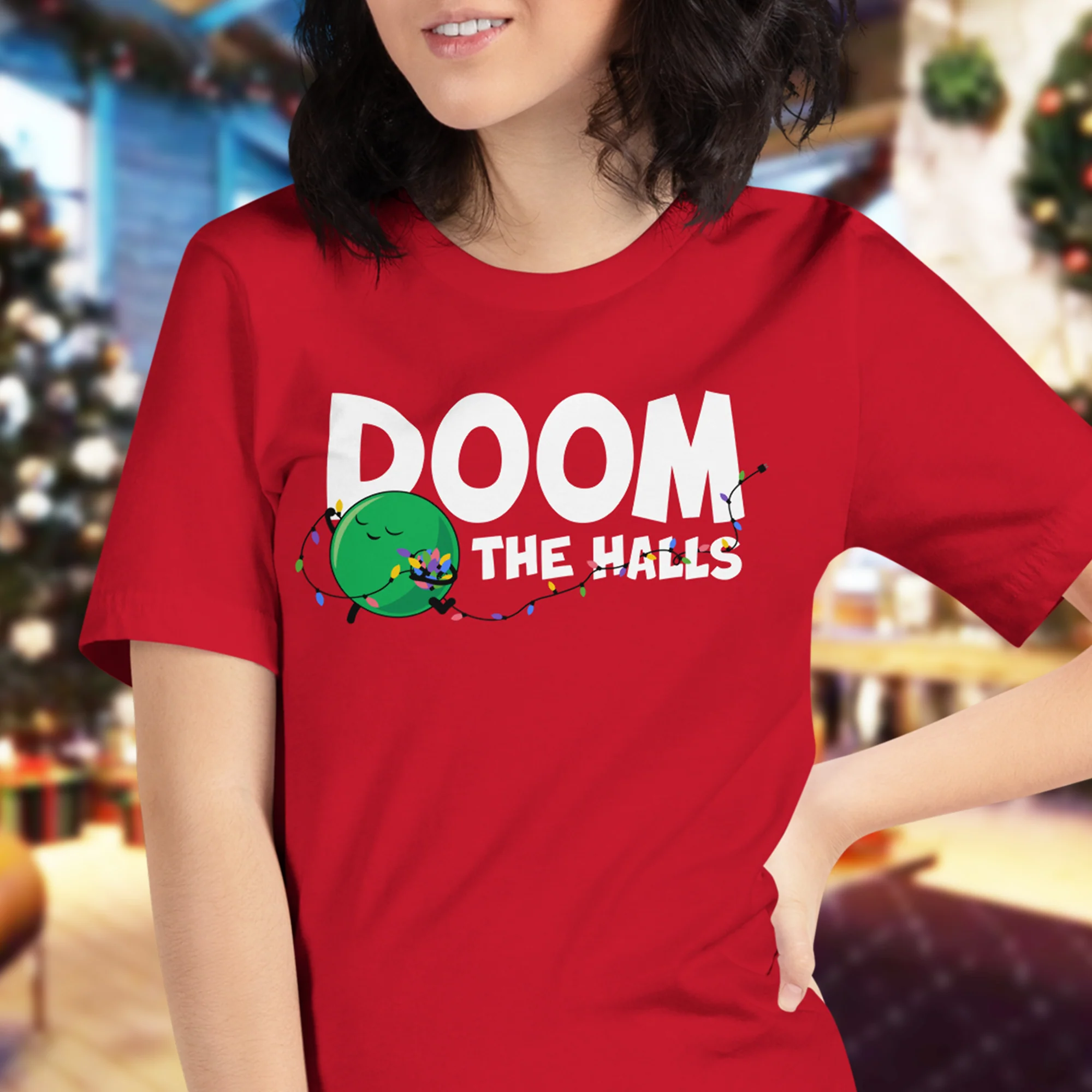 Doom The Halls Adult Unisex Tee - Image 2