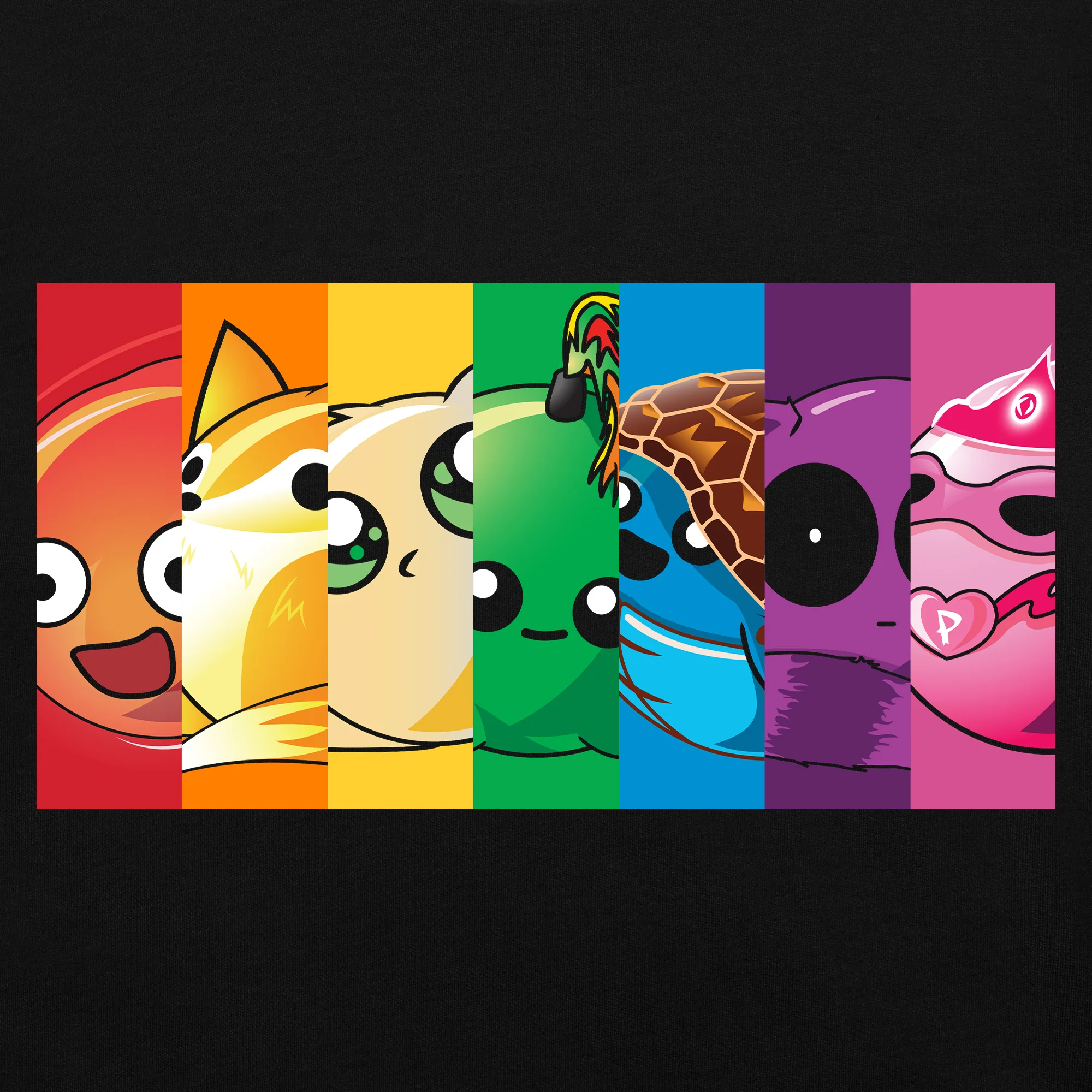 Rainbow Character Block Adult Unisex Tee - Image 3
