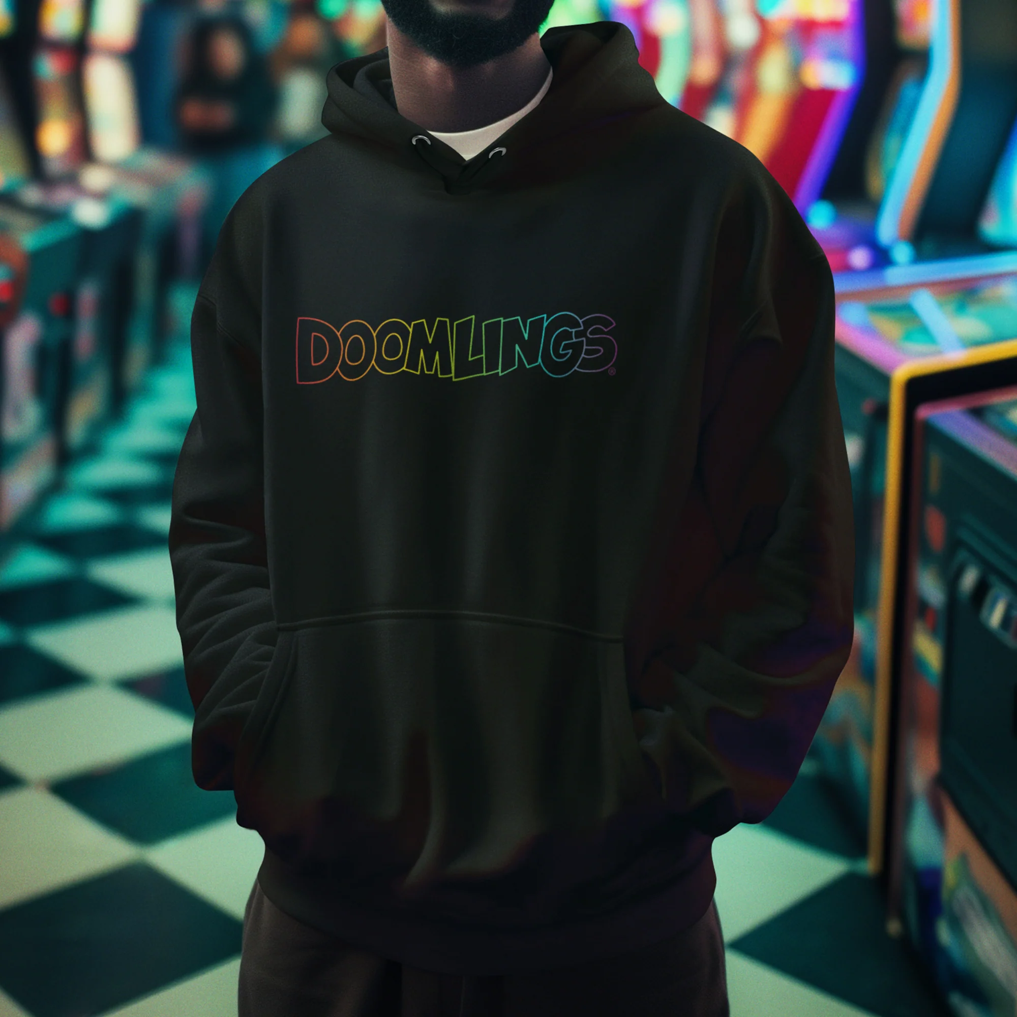 Rainbow Logo Adult Unisex Hoodie - Image 2